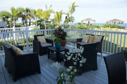 Outdoor balcony seating